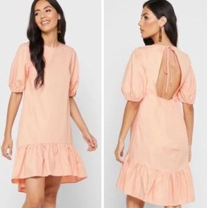 Topshop Poplin Ruffle 100% Cotton Mini Dress